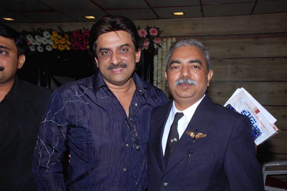 Gujarati film actor Hiteshkumar with Capt A.D Manek