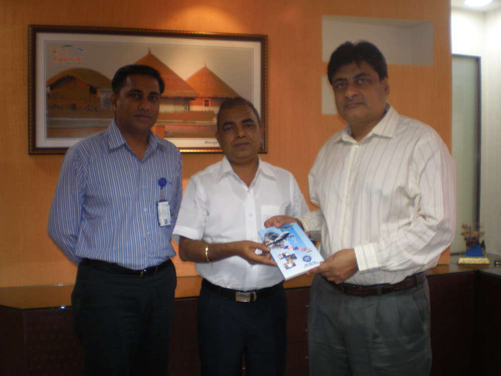 Capt A.D Manek with officals of Civil Aviation Department, Govt of Gujarat
