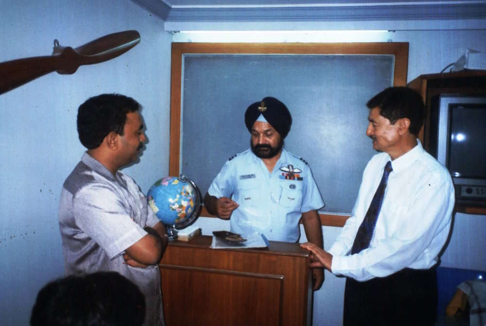 Wing Commander A.S Sidhu - Indian Air Force - guest lecturer at Skyline Aviaiton Club in 1995