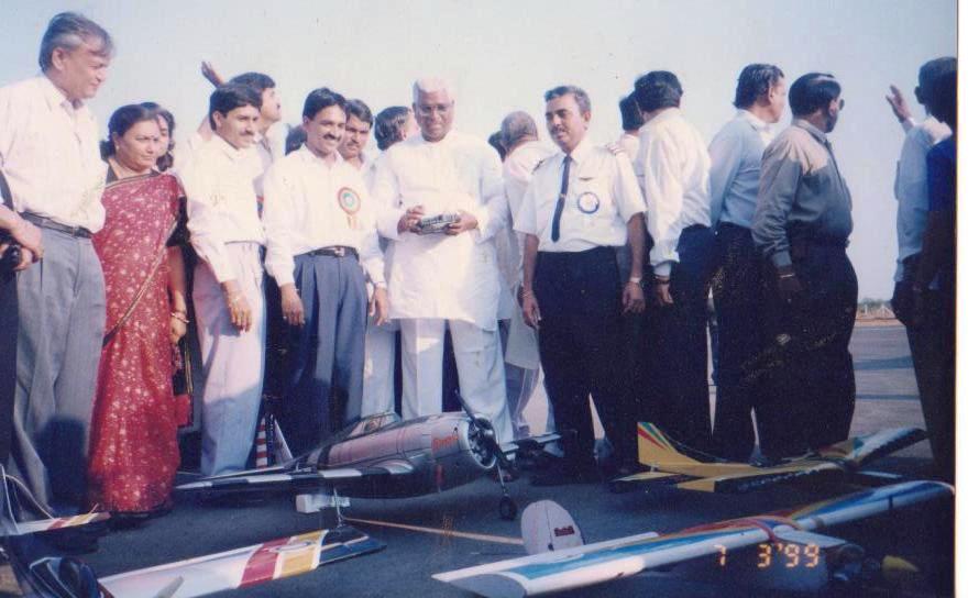 Cabinet  Minister late Shri Kasiram Rana with Capt A.D Manek - Inaguration of Air Show at Surat Airport 
                 7th March 1999